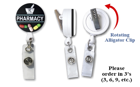 Retractable Badge Holder with 3D Pharmacy