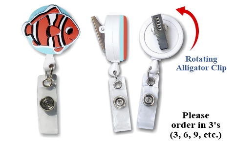 Retractable Badge Holder with 3D Fish