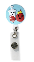 Retractable Badge Holder with 3D Syringe and Droplet