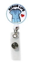 Retractable Badge Holder with 3D Scrub Life