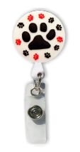 Retractable Badge Holder with 3D Rubber Paw Print