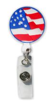 Retractable Badge Holder with 3D Rubber Flag