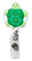 Retractable Badge Holder with 3D Rubber Turtle