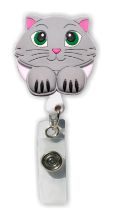 Retractable Badge Holder with 3D Rubber Cat