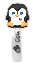 Retractable Badge Holder with 3D Rubber Penguin