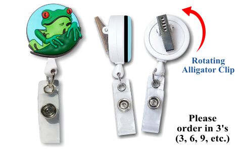 Retractable Badge Holder with 3D Rubber Frog
