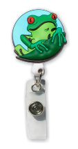Retractable Badge Holder with 3D Rubber Frog