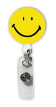 Retractable Badge Holder with 3D Rubber Smiley