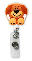 Retractable Badge Holder with 3D Rubber Dog