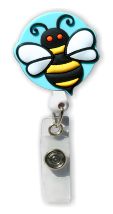 Retractable Badge Holder with 3D Rubber Bee