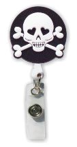 Retractable Badge Holder with 3D Rubber Skull