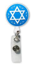 Retractable Badge Holder with 3D Rubber Star of David