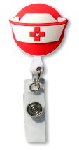 Retractable Badge Holder with 3D Rubber Nurses Hat