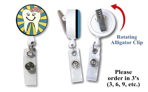 Retractable Badge Holder with 3D Rubber Tooth