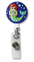 Retractable Badge Holder with 3D Rubber Mermaid