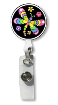 Retractable Badge Holder with 3D Dragonfly