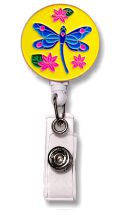 Retractable Badge Holder with ENAMEL Dragonfly