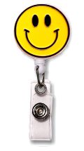 Retractable Badge Holder with ENAMEL Smiley