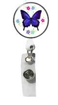 Retractable Badge Holder with Photo Metal: Butterfly