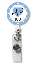 Retractable Badge Holder with Photo Metal: ICU Nurse