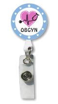 Retractable Badge Holder with Photo Metal: OB GYN Nurse