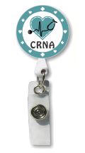 Retractable Badge Holder with Photo Metal: CRNA Nurse