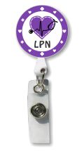 Retractable Badge Holder with Photo Metal: LPN Nurse