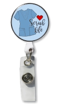 Retractable Badge Holder with Photo Metal: Scrub Life