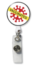 Retractable Badge Holder with Photo Metal: Vaccinated