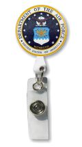Retractable Badge Holder with Photo Metal: Air Force Seal