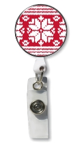 Retractable Badge Holder with Photo Metal: Holiday Snowflake