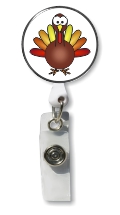 Retractable Badge Holder with Photo Metal: Thanksgiving Turkey