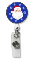 Retractable Badge Holder with Photo Metal: Santa