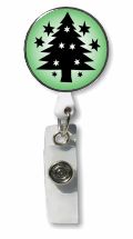 Retractable Badge Holder with Photo Metal: Christmas Tree