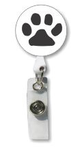 Retractable Badge Holder with Photo Metal: Paw Print