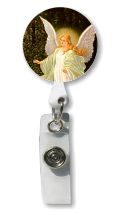 Retractable Badge Holder with Photo Metal: Guardian Angel