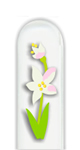 Nail File: White and Yellow Flower
