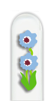 Glass Nail File: Double Blue Flower