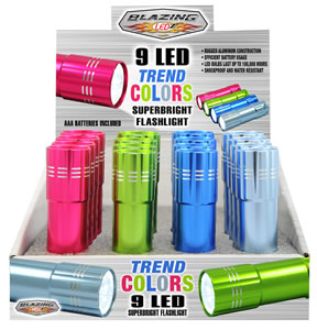 9 LED Trend Colors Flashlight Display