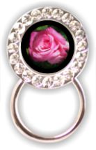 Rhinestone Eyeglass Holder: Pink Rose